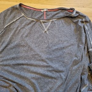 FREE PEOPLE INTIMATELY GREY/ PINK TRIM COTTON TUNIC L